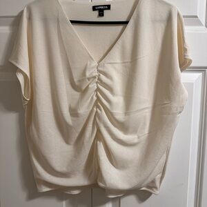 Express Women's Cream Ruched Top